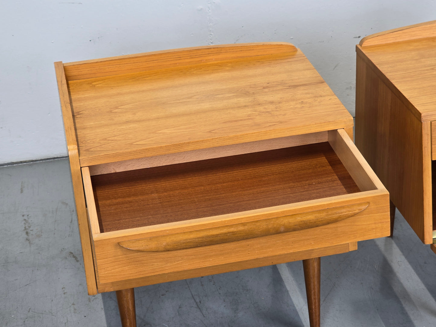 VINTAGE 2ER SET NACHTTISCHE nachttisch holz 1960er schlafzimmer tisch kommode