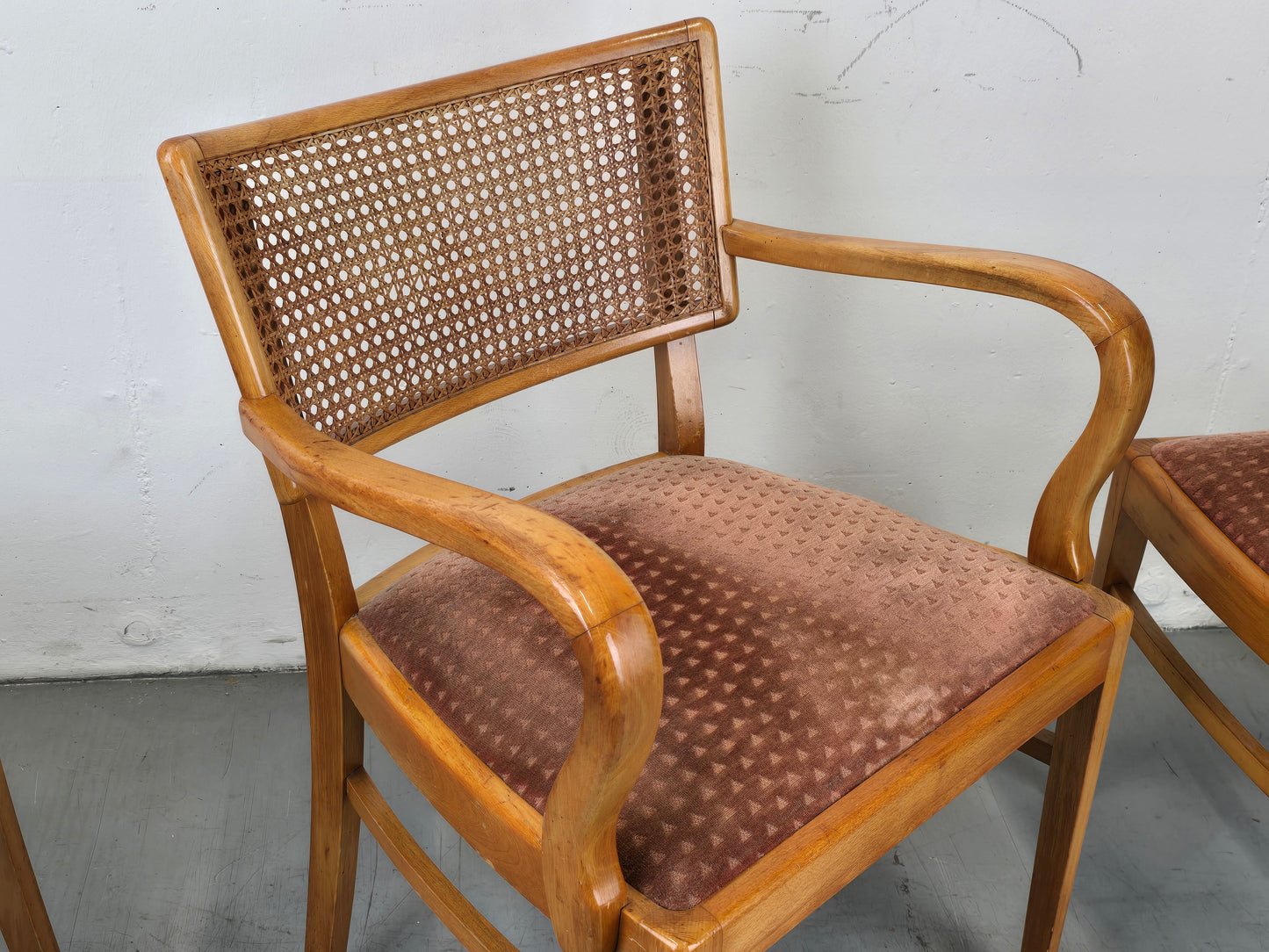 VINTAGE STÜHLE esszimmer küche esstisch stuhl wiener geflecht altrosa