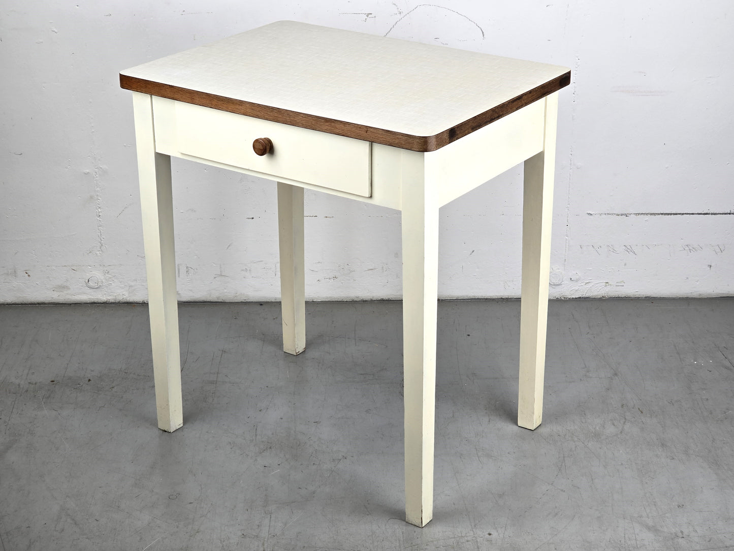 VINTAGE KÜCHENTISCH tisch küche esstisch 1950er resopal holz klein weiß