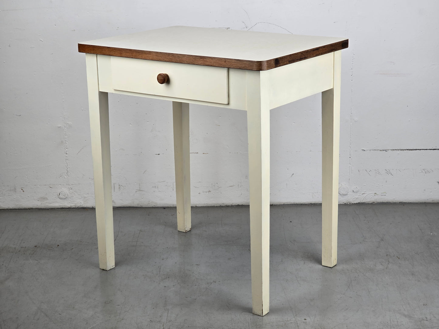 VINTAGE KÜCHENTISCH tisch küche esstisch 1950er resopal holz klein weiß