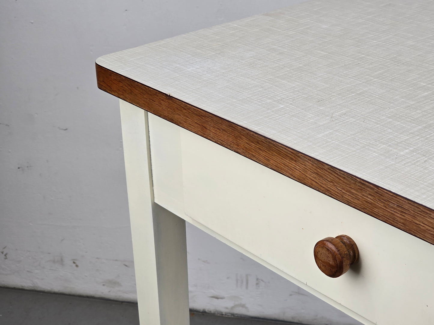 VINTAGE KÜCHENTISCH tisch küche esstisch 1950er resopal holz klein weiß