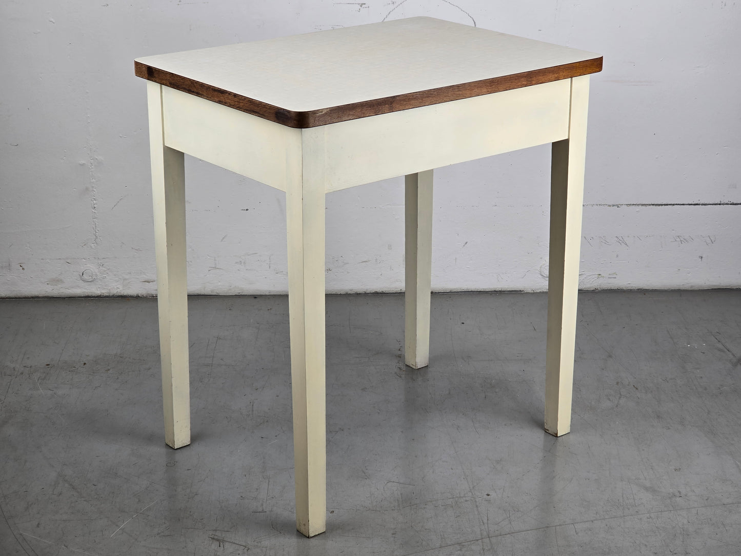 VINTAGE KÜCHENTISCH tisch küche esstisch 1950er resopal holz klein weiß