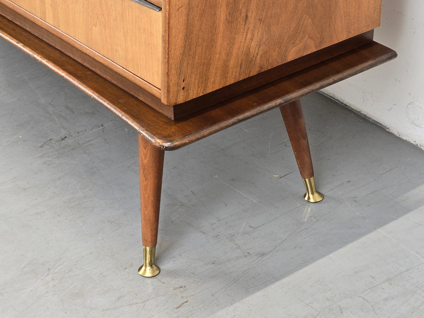 BEHR HIGHBOARD sideboard holz vintage schrank mid century schubladen schiebetüren ebw erwin behr wendlingen