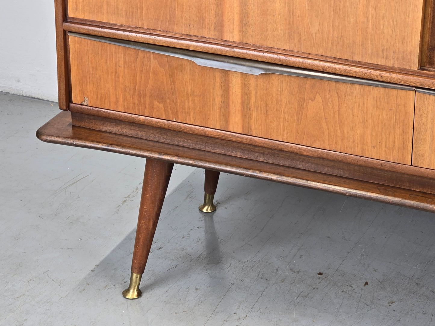 BEHR HIGHBOARD sideboard holz vintage schrank mid century schubladen schiebetüren ebw erwin behr wendlingen