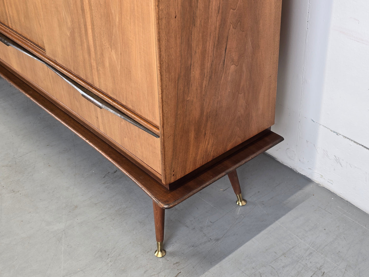 BEHR HIGHBOARD sideboard holz vintage schrank mid century schubladen schiebetüren ebw erwin behr wendlingen