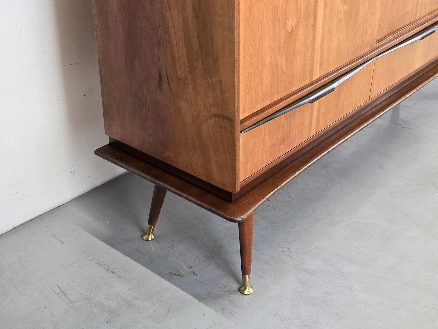 BEHR HIGHBOARD sideboard holz vintage schrank mid century schubladen schiebetüren ebw erwin behr wendlingen