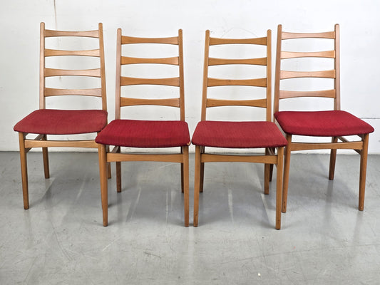 MID CENTURY STÜHLE stuhl vintage esstisch esszimmer küche rot holz