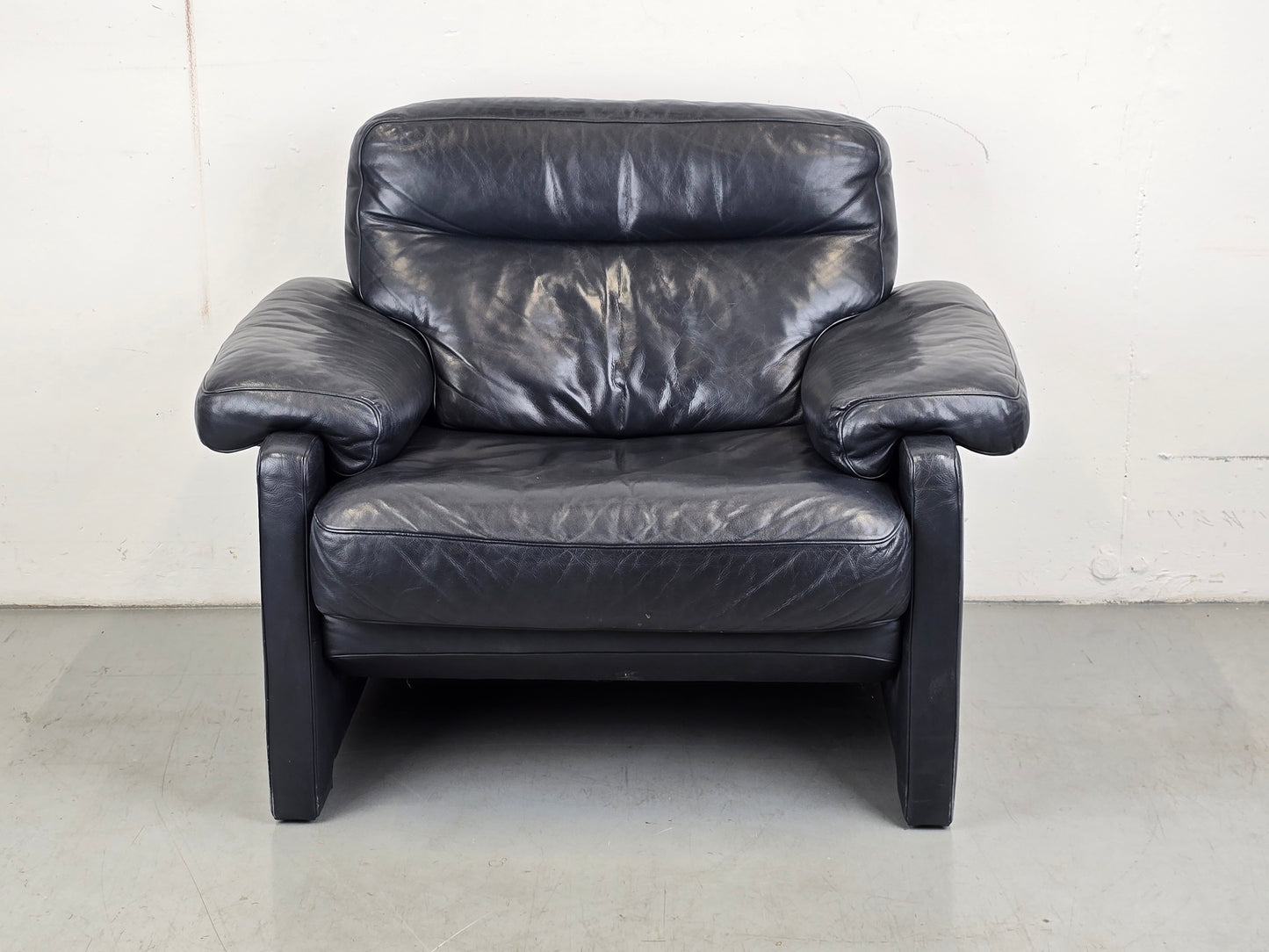 DE SEDE DS70 SESSEL leder couch garnitur echtleder dunkelblau vintage !Sitzer