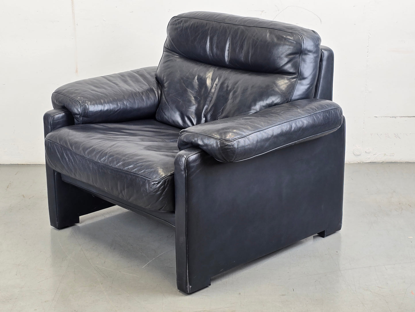 DE SEDE DS70 SESSEL leder couch garnitur echtleder dunkelblau vintage !Sitzer