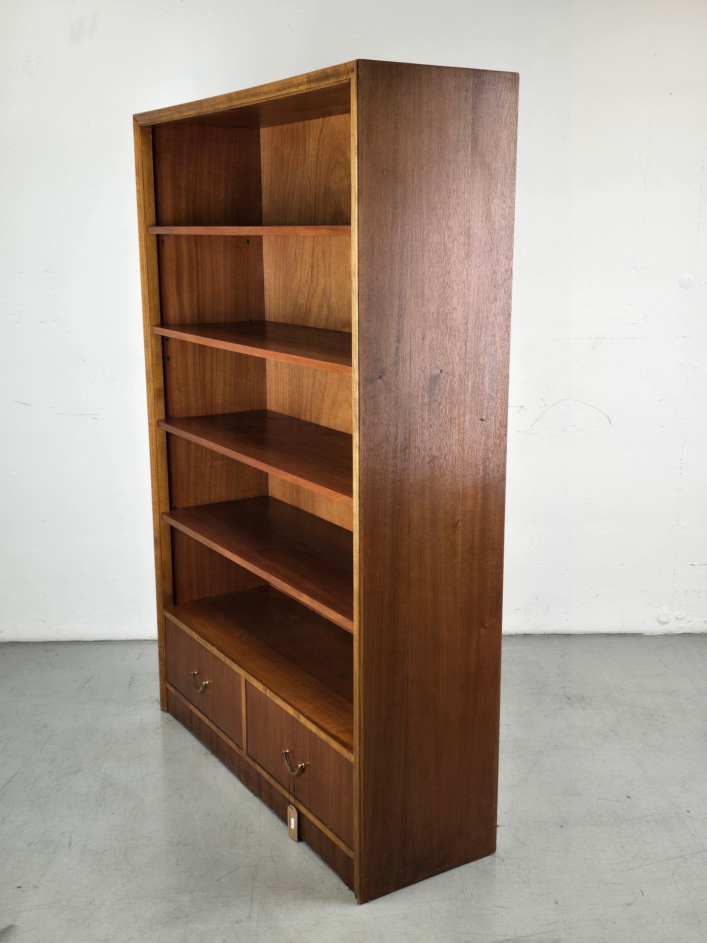 VINTAGE REGAL bücher holz nussbaum schrank bücherregal büro aktenschrank 1950er