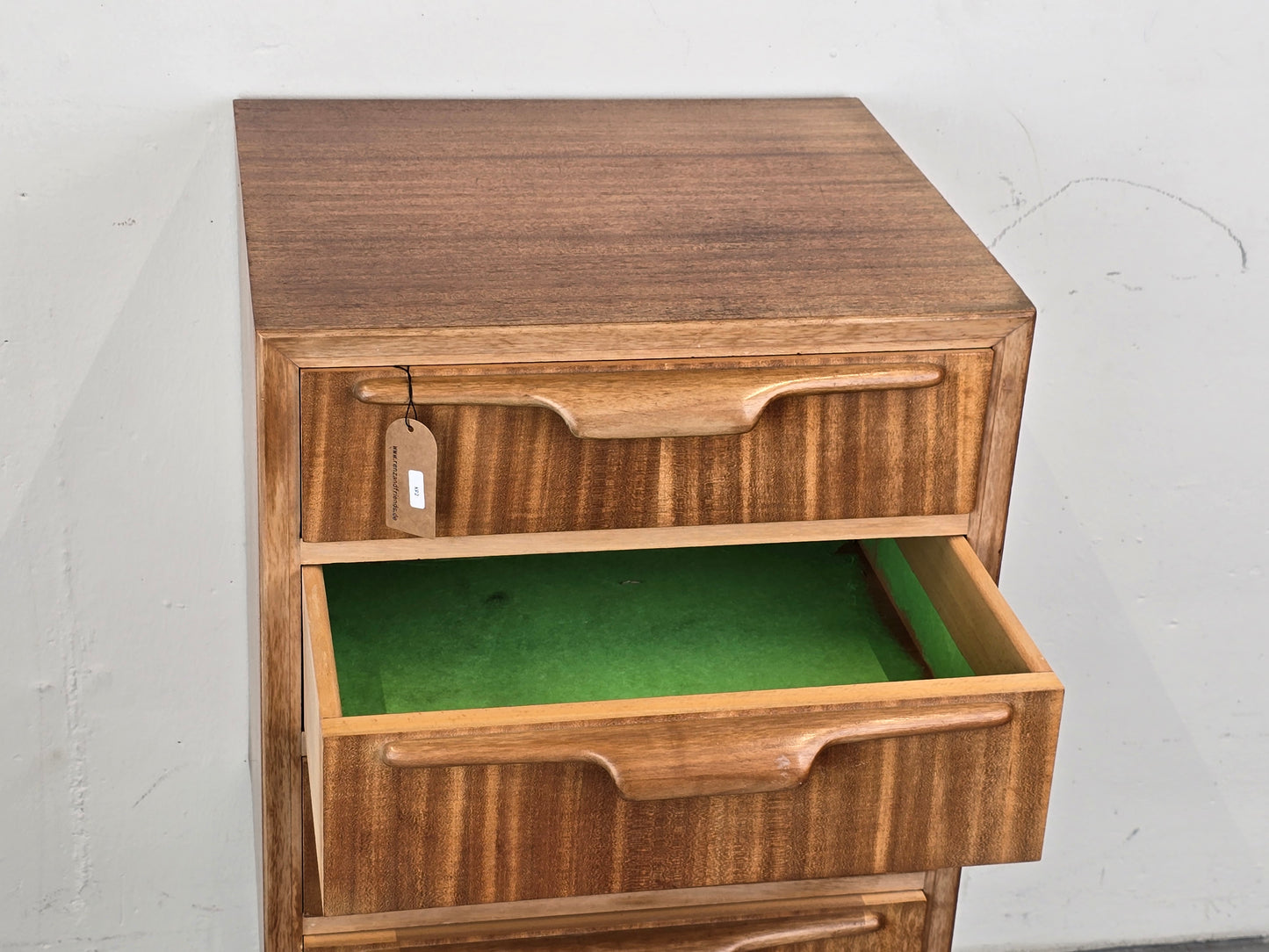 VINTAGE ABLAGE schubladen kommode nachttisch holz 1960er teak mid century