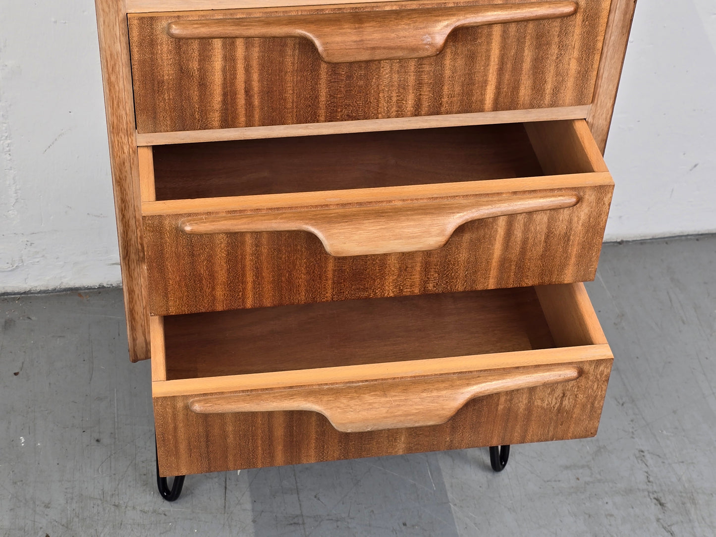 VINTAGE ABLAGE schubladen kommode nachttisch holz 1960er teak mid century