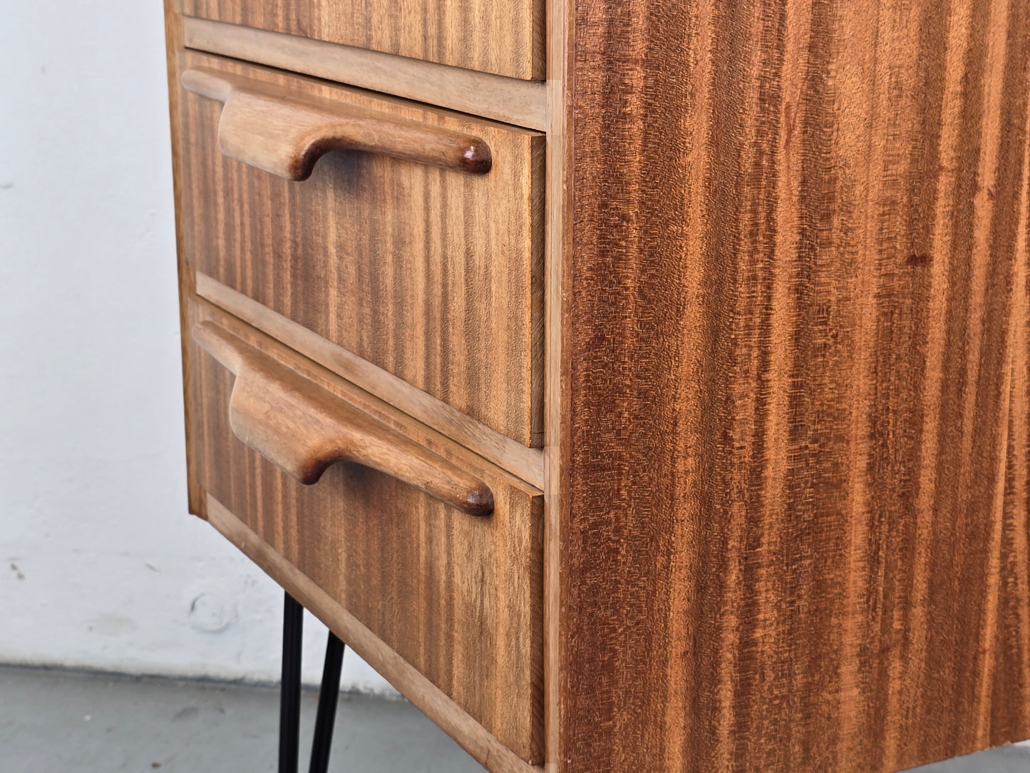 VINTAGE ABLAGE schubladen kommode nachttisch holz 1960er teak mid century
