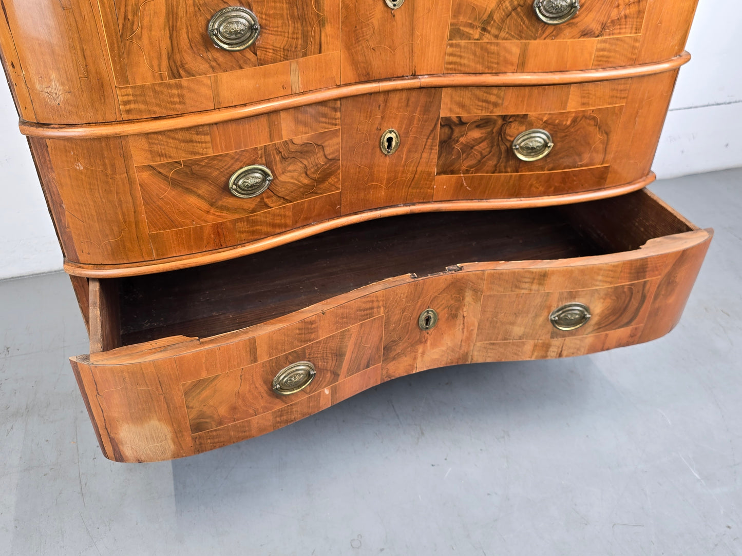 ANTIK SCHUBLADEN KOMMODE holz nussbaum stein vintage barock