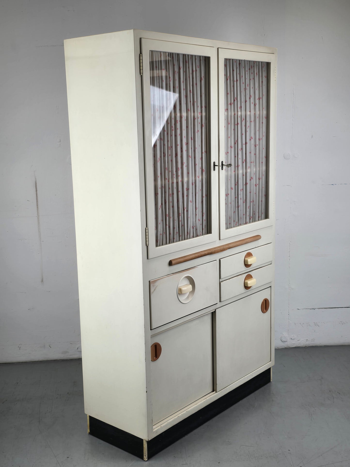 MUSTERRING KÜCHENSCHRANK büffet vintage weiß vitrine schrank mid century