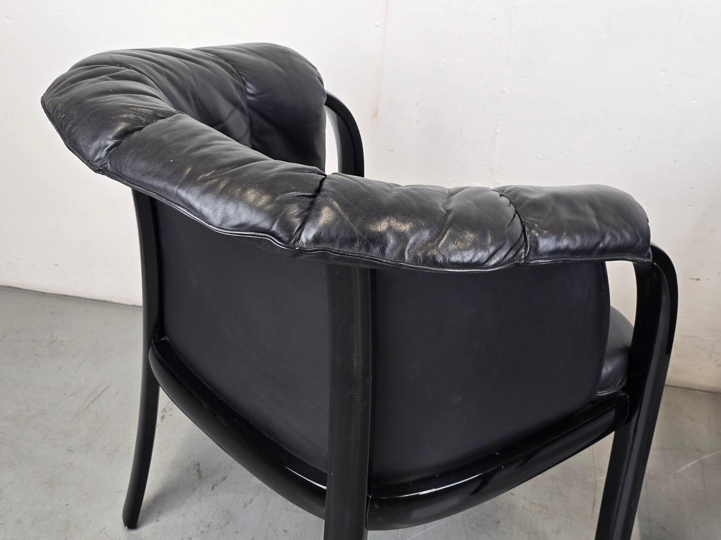 WK MÖBEL LOUNGE STUHL esszimmer esstisch leder schwarz vintage büro schreibtisch
