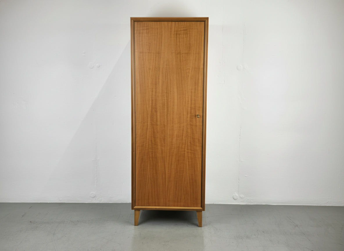 VINTAGE KLEIDERSCHRANK holz schrank nussbaum schmal 1960er mid century