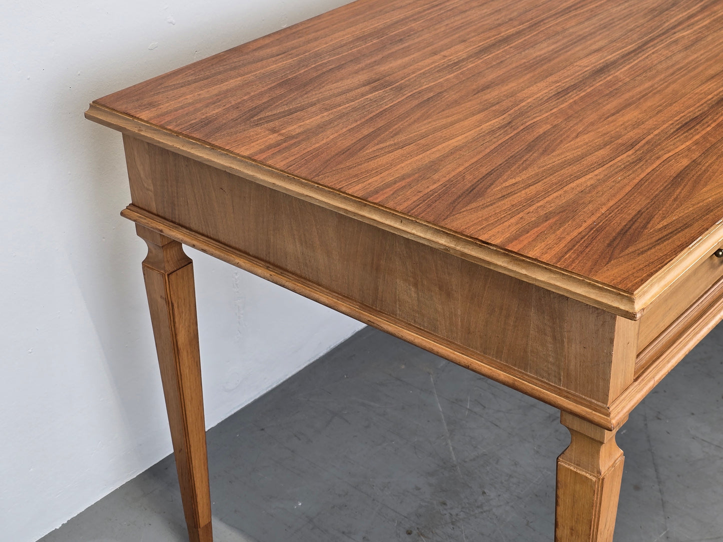 VINTAGE ESSTISCH schreibtisch tisch holz nussbaum antik schubladen