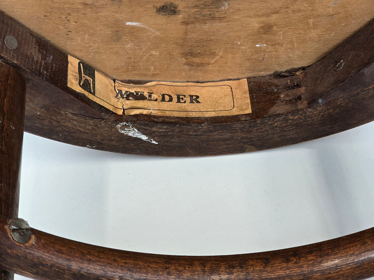 MELDER HOCKER holz vintage antik thonet stuhl küche arbeitshocker braun