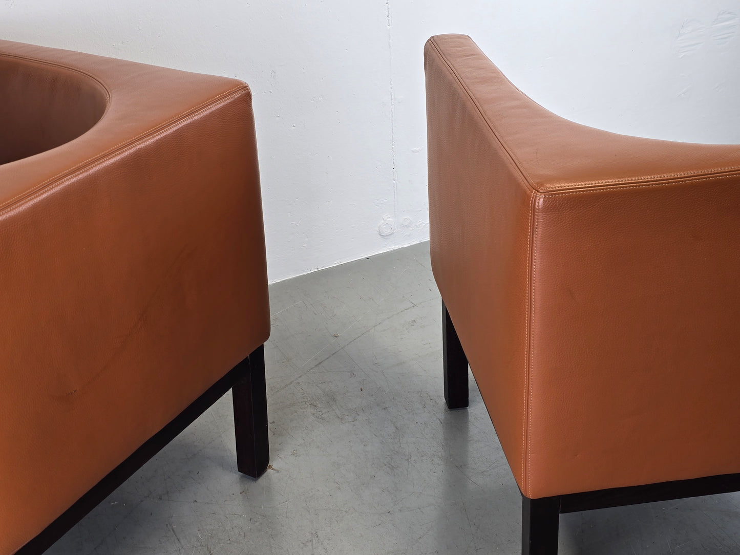 VINTAGE LOUNGE SESSEL braun leder tv club designer stuhl