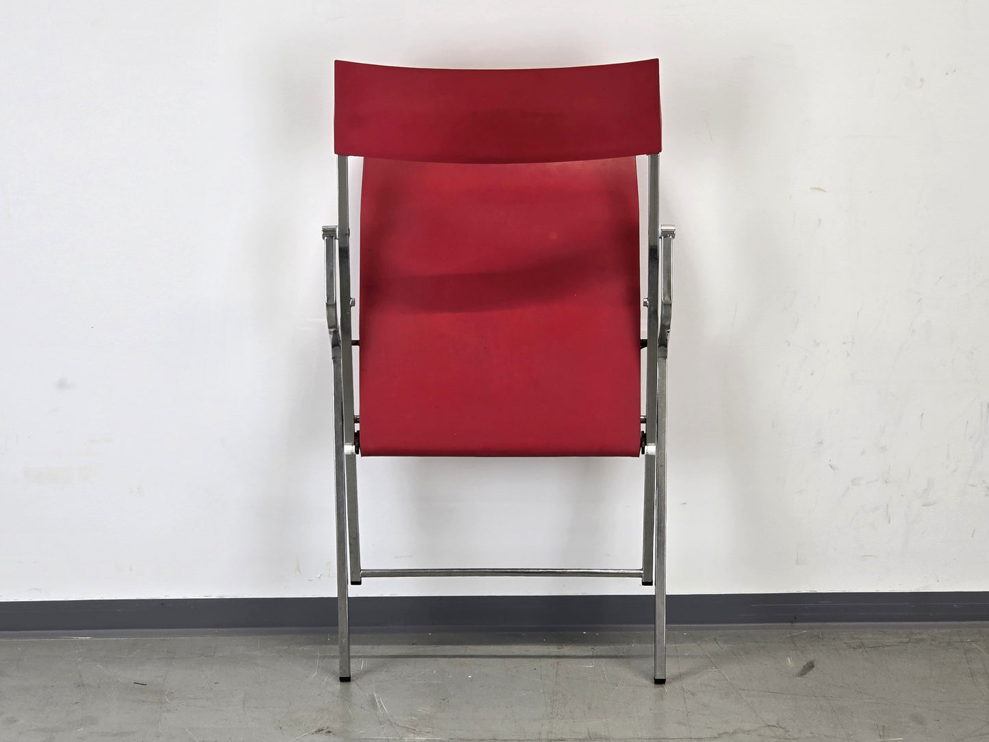 DESIGNER KLAPPSTUHL rot Giandomenico Belotti chrom alias italy stuhl