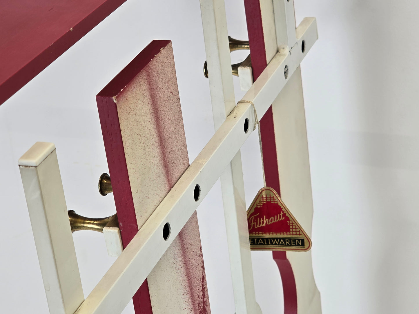 VINTAGE GARDEROBE Mid Century Wandgarderobe Filthaut 50er 60er Design Retro Rot