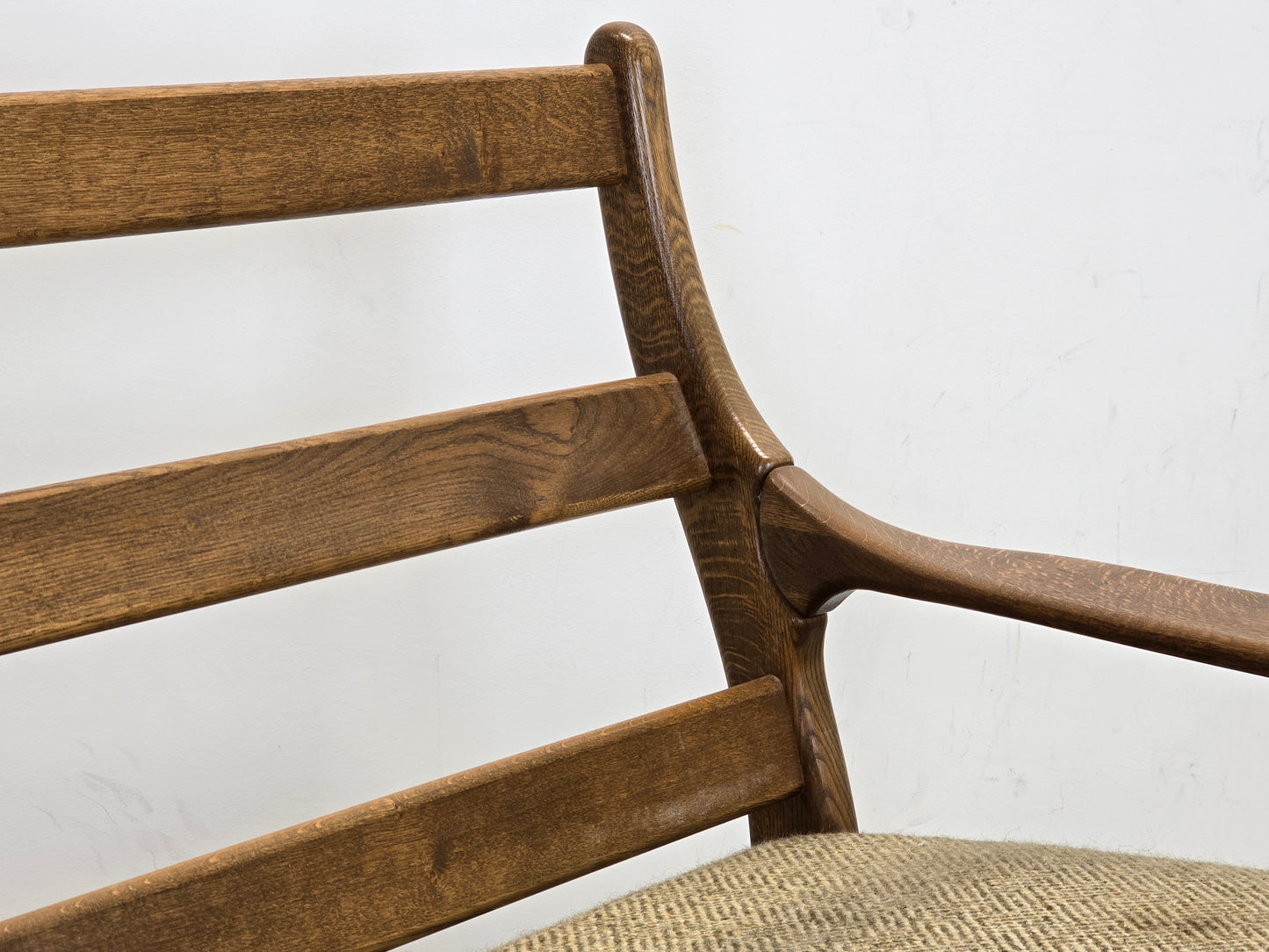 VINTAGE SOFA Couch Holz Mid Century Eiche 2-Sitzer Dänisch Skandinavisch Retro