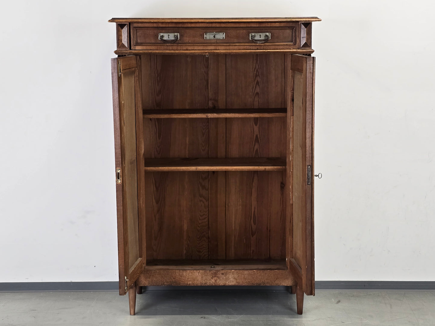 ANTIKER VERTIKO Biedermeier Kommode Nussbaum Anrichte Pfeilerschrank Vintage
