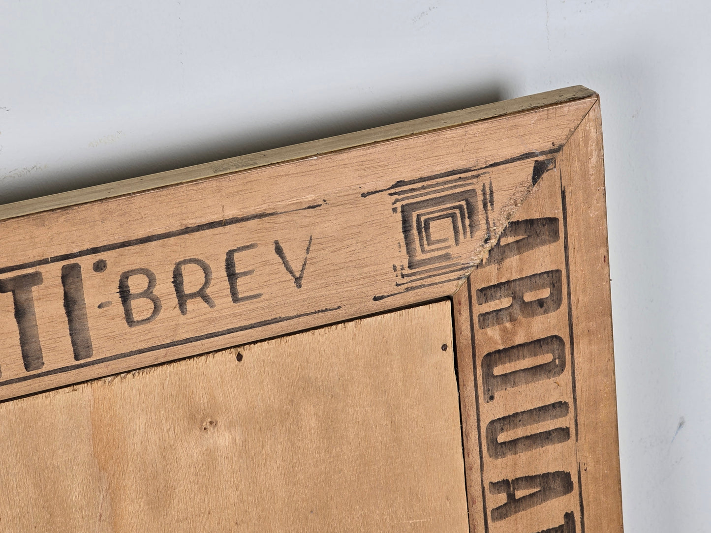 VINTAGE KUNST Abstraktes Gemälde "La buona terra" Signiert Rahmen Arcuati XXL