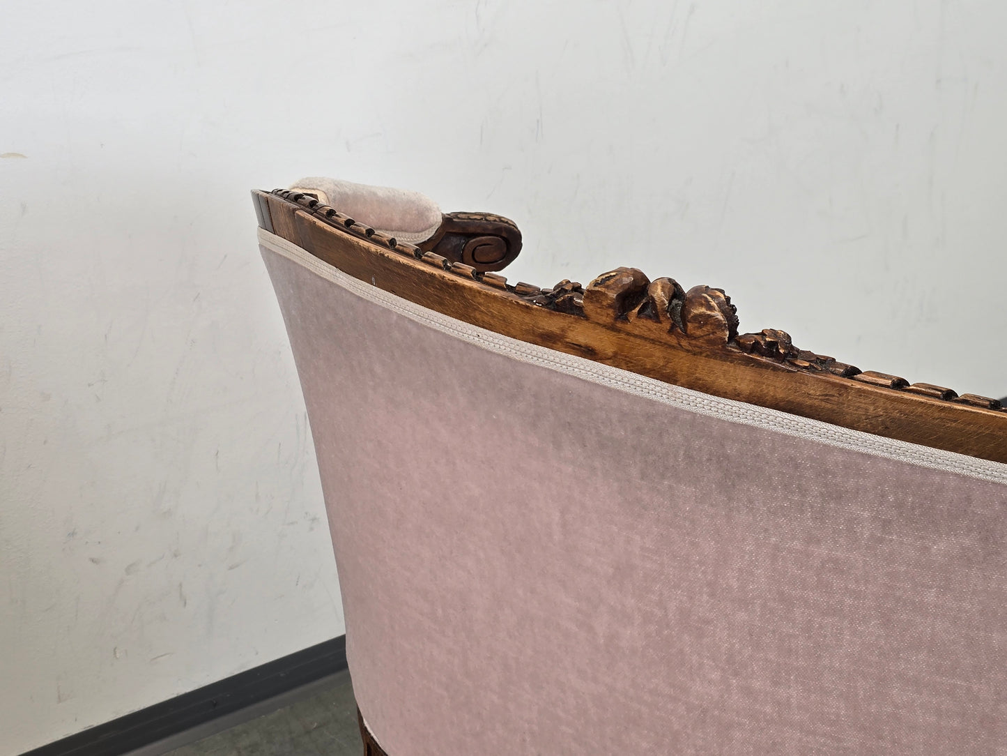 SESSEL ANTIK Barock Stil Rosa Samt Cocktailsessel Vintage Shabby Chic