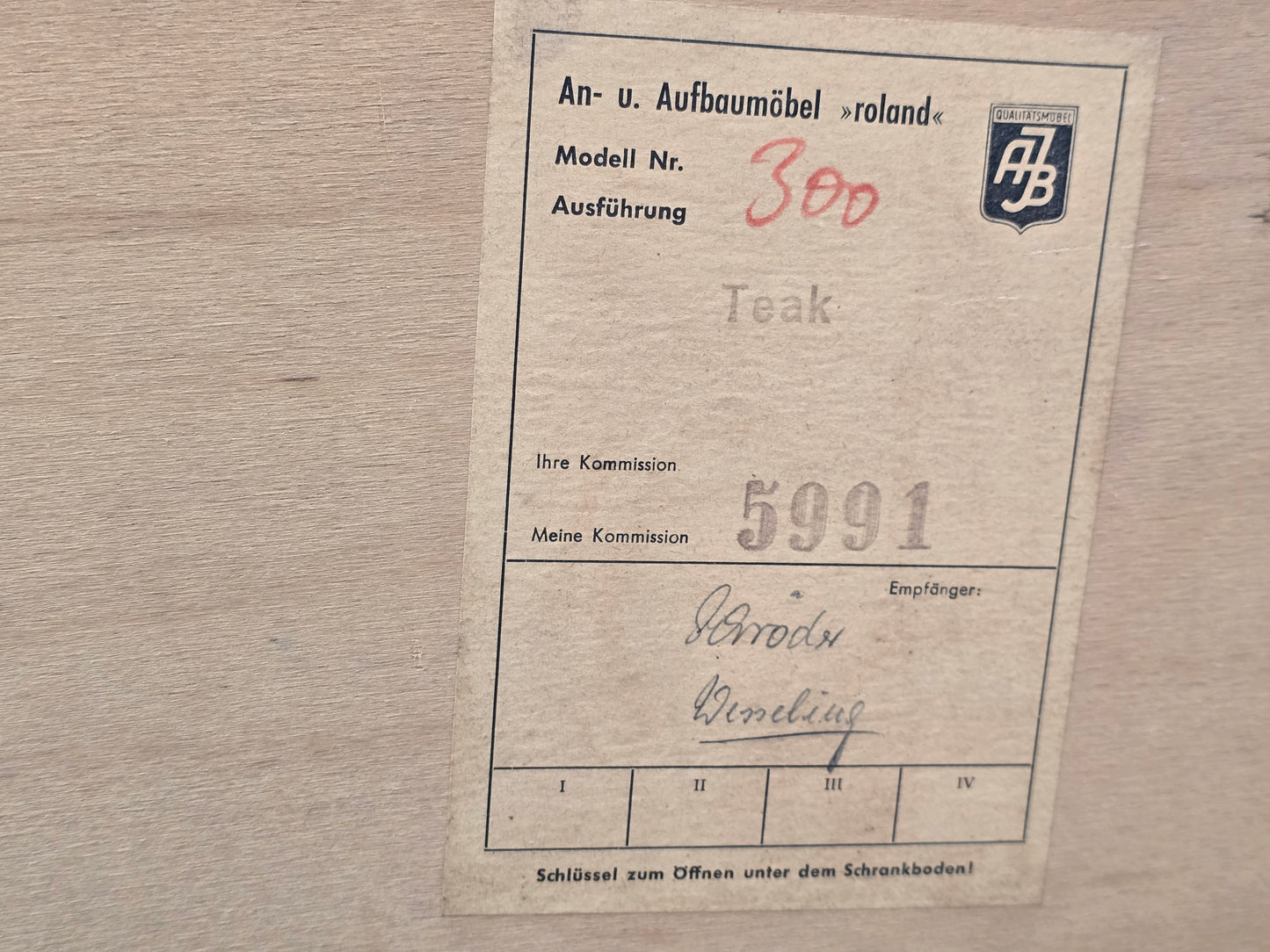 TEAK SIDEBOARD Mid Century Vintage 60er Roland ABJ Highboard Skandinavisch Dänisch