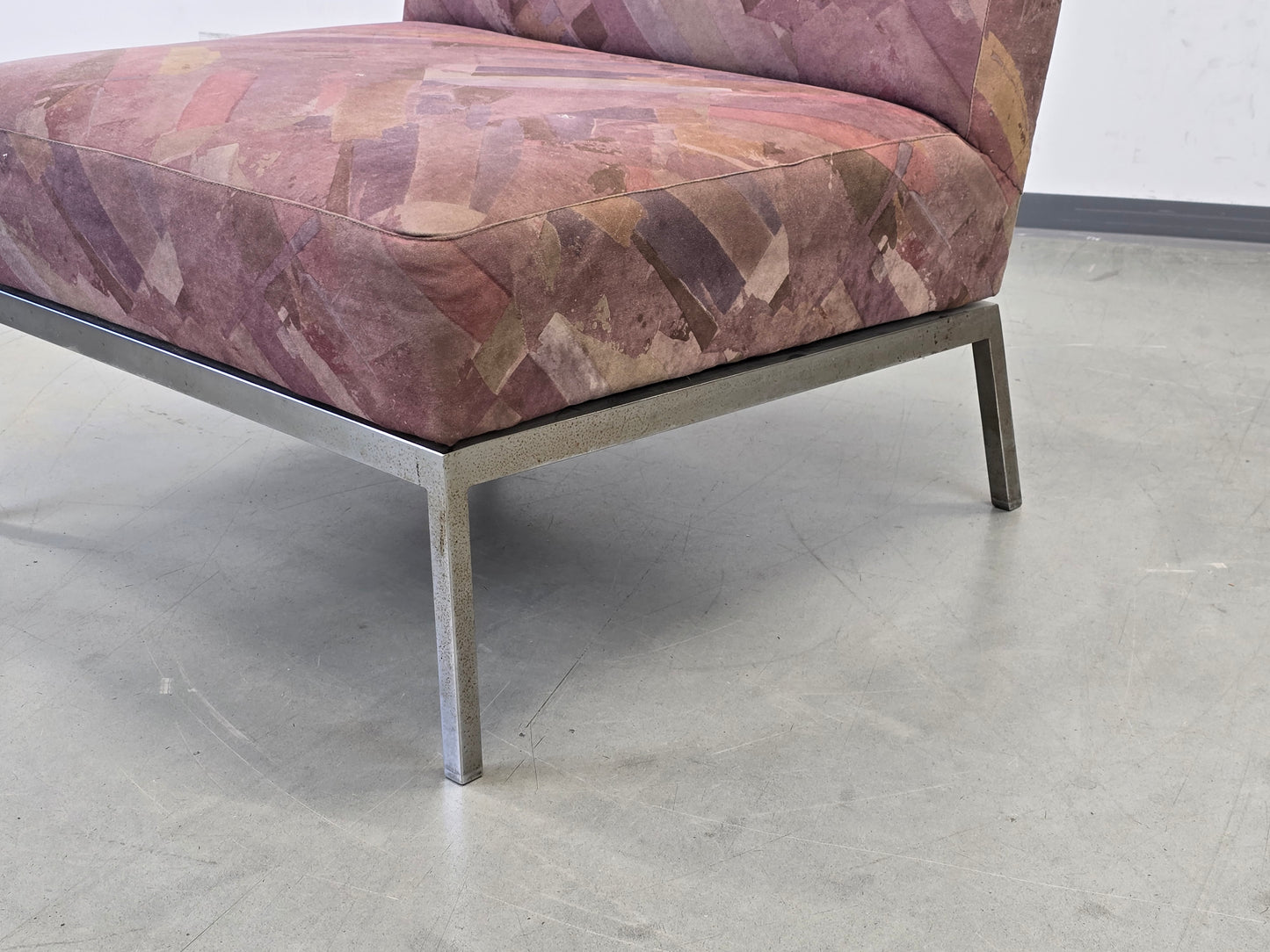 WALTER KNOLL Sessel Lounge Chair Postmodern 80er 90er Rolf Grunow Chrom Design Rarität