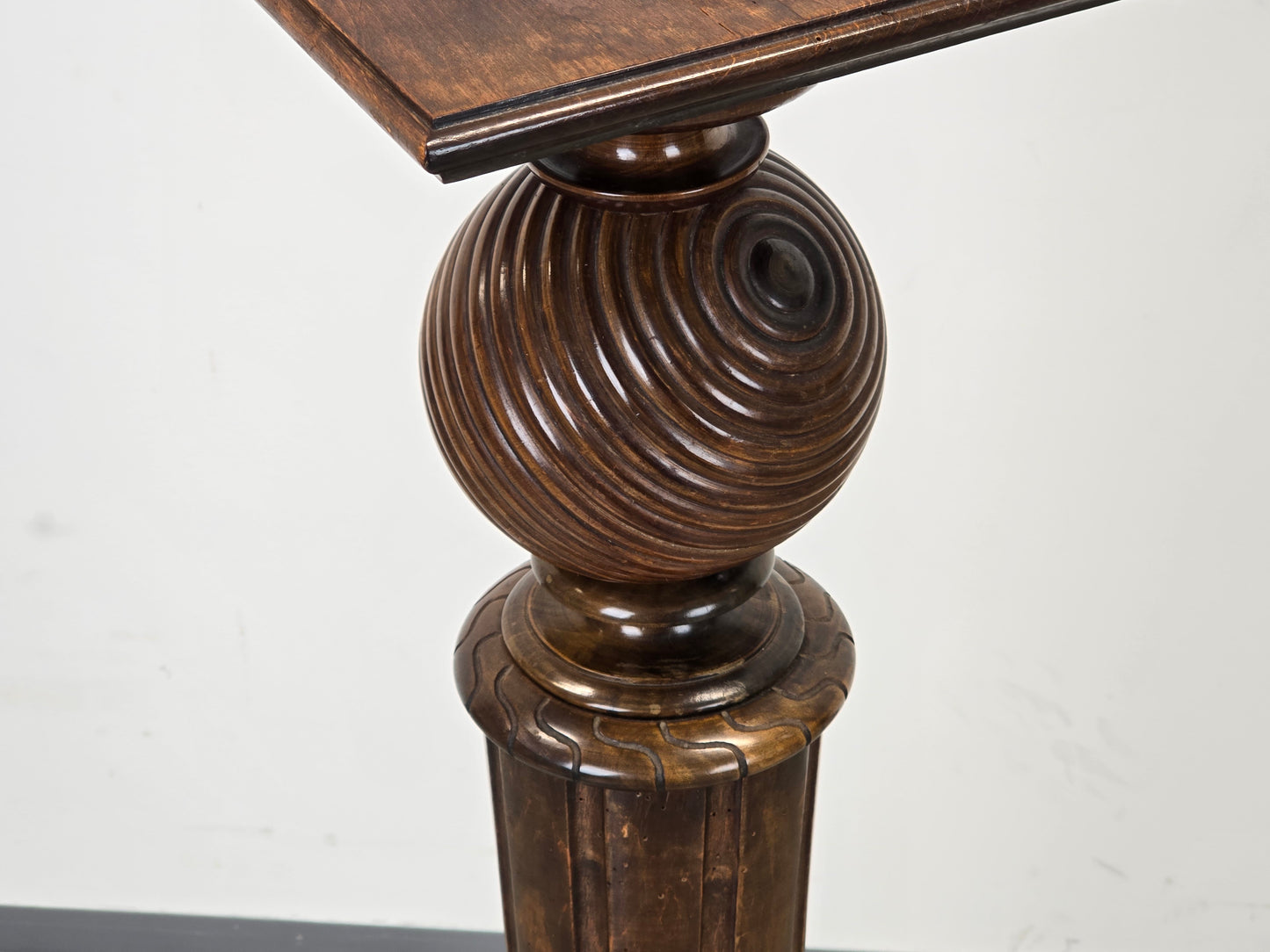 ANTIQUE BLUMENSÄULE Säule Podest Holz Kanneliert Skulpturenständer Vintage
