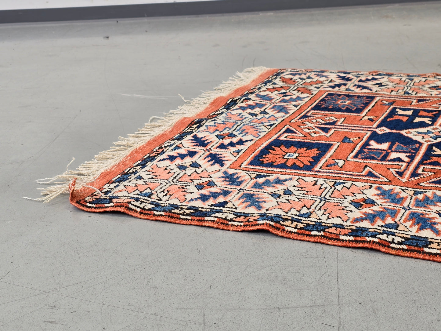 VINTAGE TEPPICH Läufer Orient Boho Mid-Century Wolle Kaukasisch Retro 60er