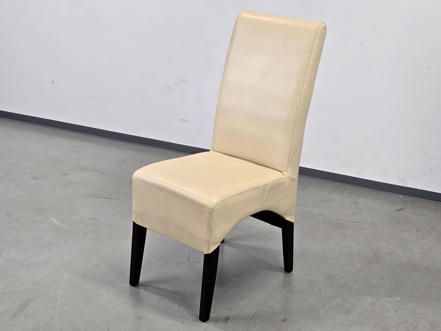 LEDER STUHL Design Creme Beige Esszimmerstuhl Vollleder Modern Vintage