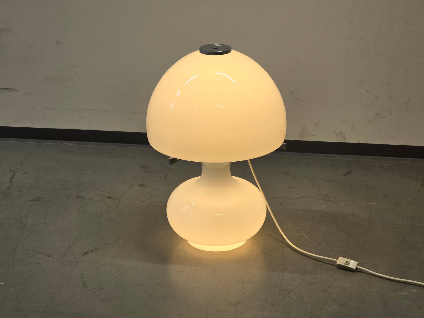 DESIGN KLASSIKER Pilzlampe Glas Mushroom Tischleuchte 60er 70er Jahre Vintage