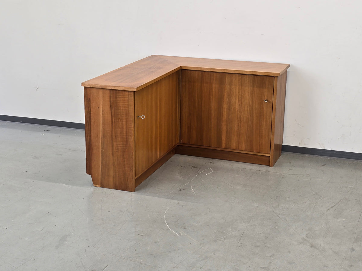 MID CENTURY Eckschrank Nussbaum Sideboard Vintage Credenza Anrichte 60s