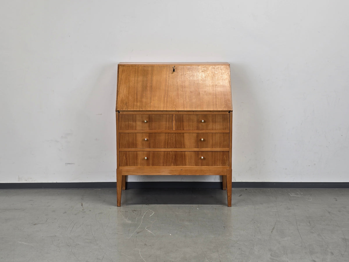 HÄKLI SEKRETÄR Birke Teak Vintage Mid Century Kommode Schreibtisch