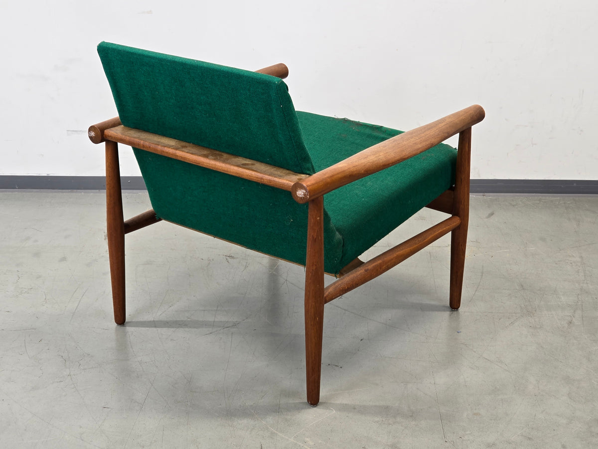 GLOSTRUP SESSEL Teak Denmark Mid Century grün Armchair Holz 1960s