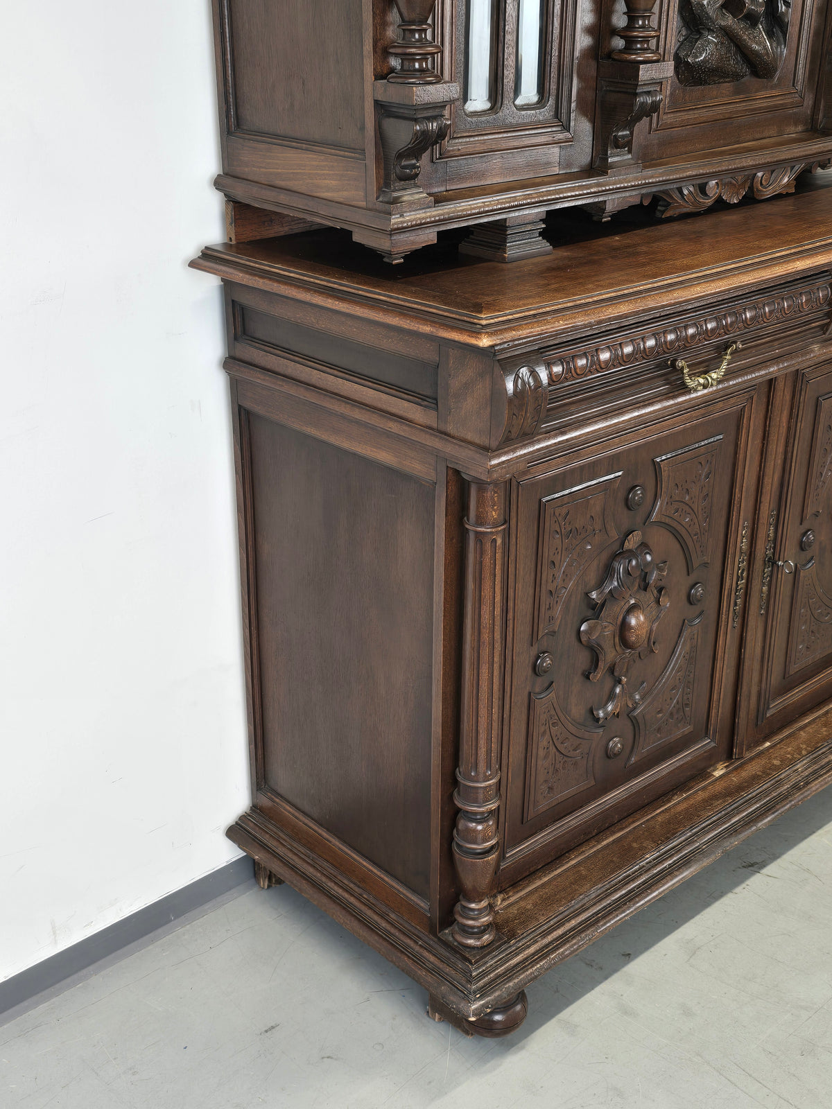 BUFFET SCHRANK Gründerzeit Antik Vitrine Kredenz Eiche Anrichte Vintage