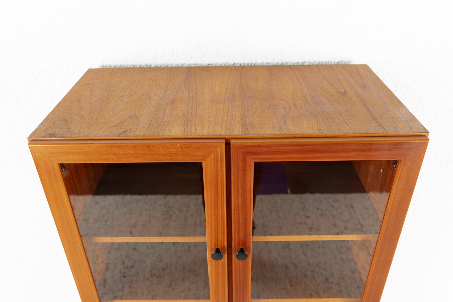 Vitrine Schrank Mid Century Nuss Holz Vintage