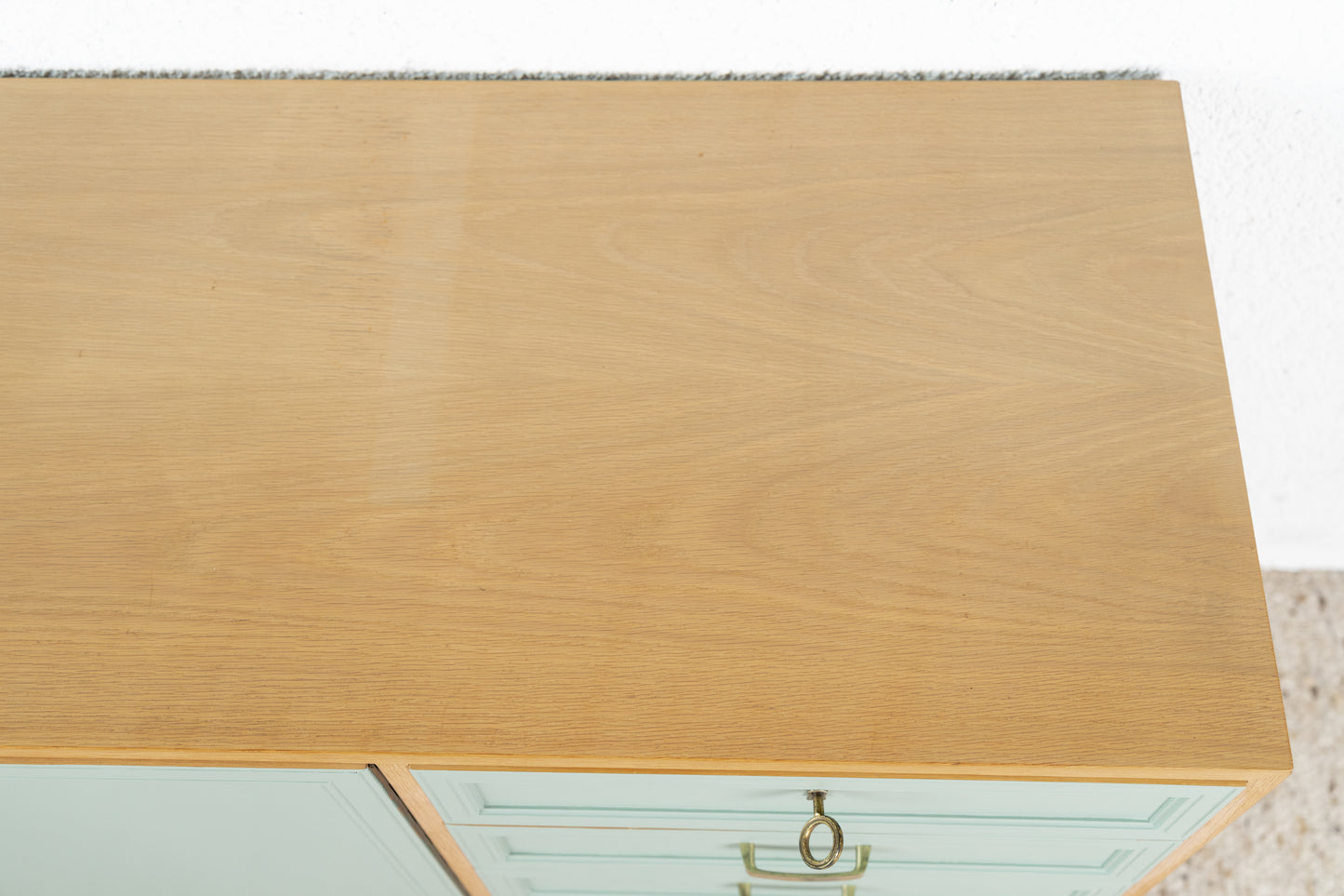 Musterring Vintage Sideboard Kommode Holz Eiche Salbei Gold