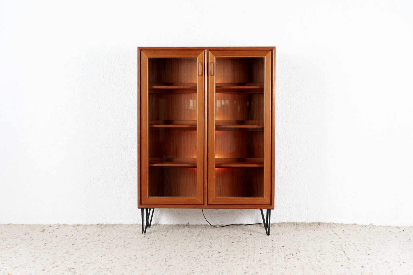 Mid Century Vitrine Schrank Holz Teak RT Möbel Heinrich Riesenplatt