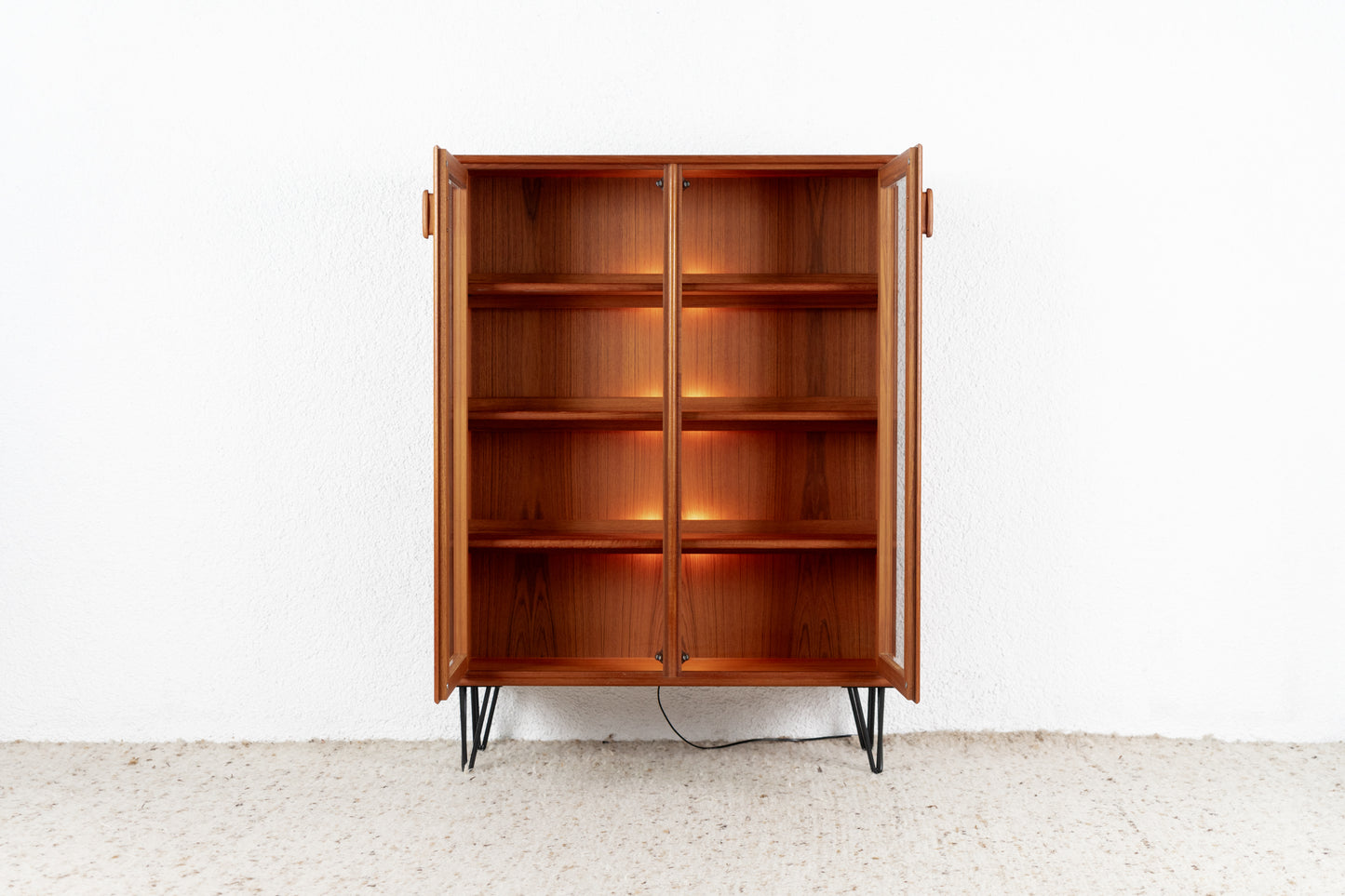 Mid Century Vitrine Schrank Holz Teak RT Möbel Heinrich Riesenplatt