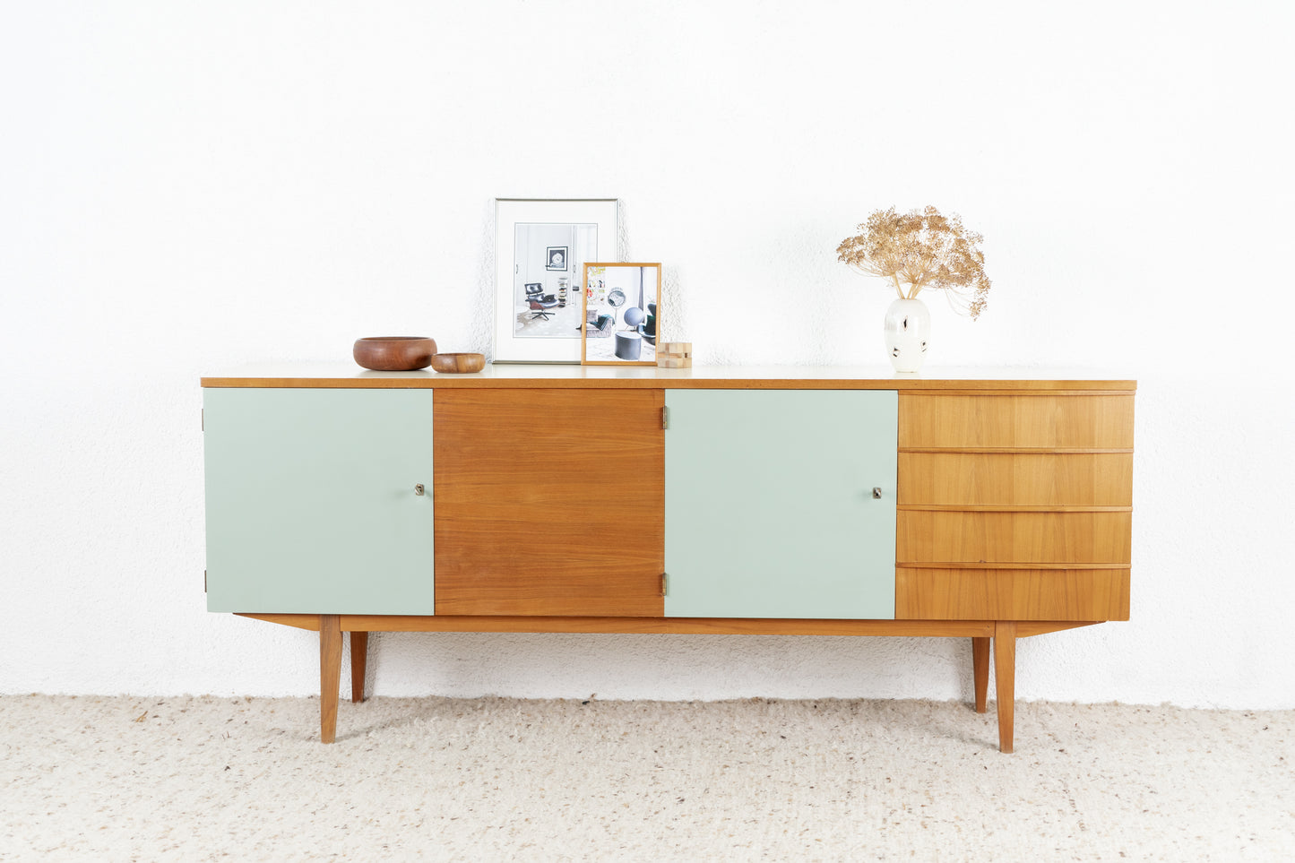 Sideboard Mid Century Kommode Holz Vintage