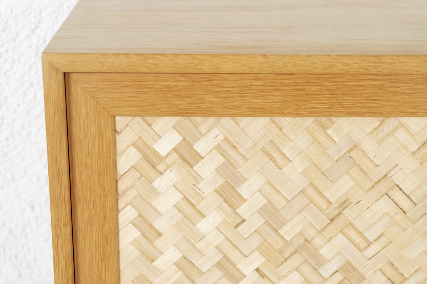 Kommode Vintage Holz Eiche WK Möbel Sideboard Geflecht