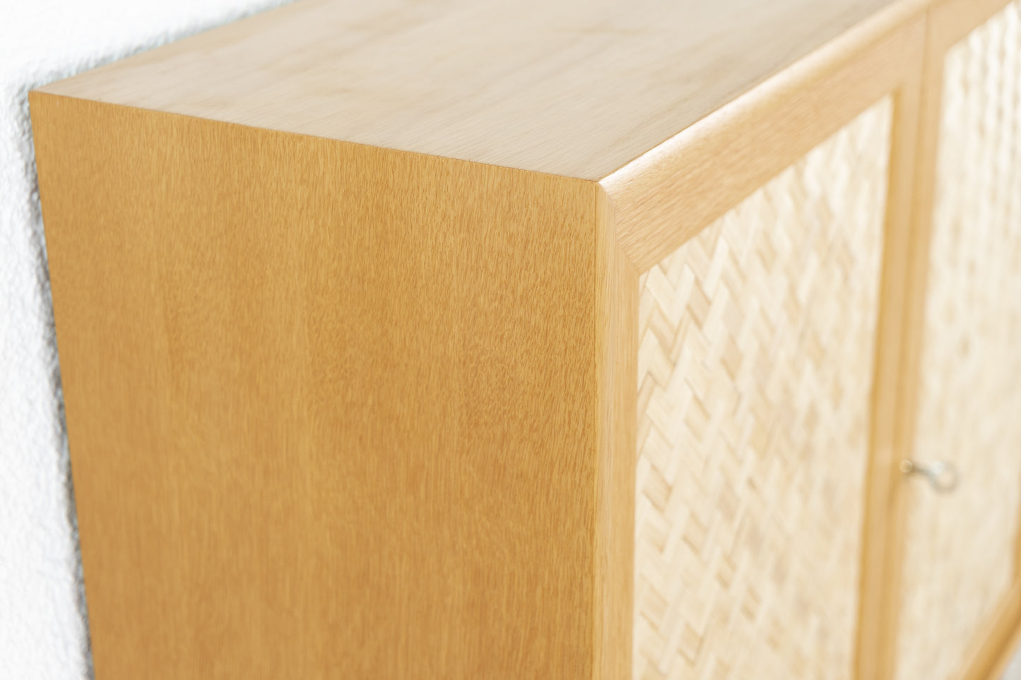 Kommode Vintage Holz Eiche WK Möbel Sideboard Geflecht
