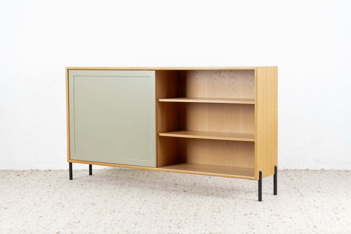 WK Möbel Vintage Regal Sideboard Highboard Holz Eiche Schiebetür