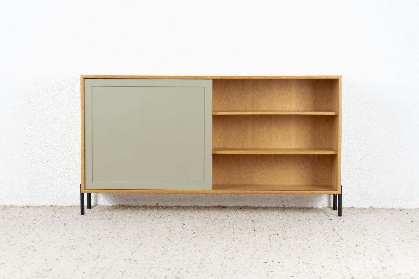 WK Möbel Vintage Regal Sideboard Highboard Holz Eiche Schiebetür