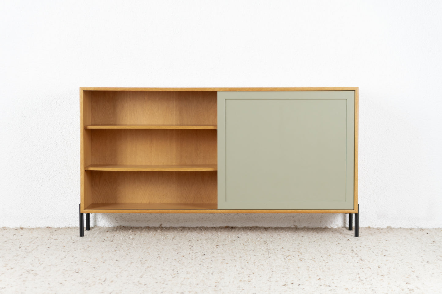 WK Möbel Vintage Regal Sideboard Highboard Holz Eiche Schiebetür